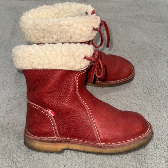 Duckfeet Size 36 ARHUS Leather Boots (Shearling Lined Crepe Soles) - Granate Red - Picture 3 of 8